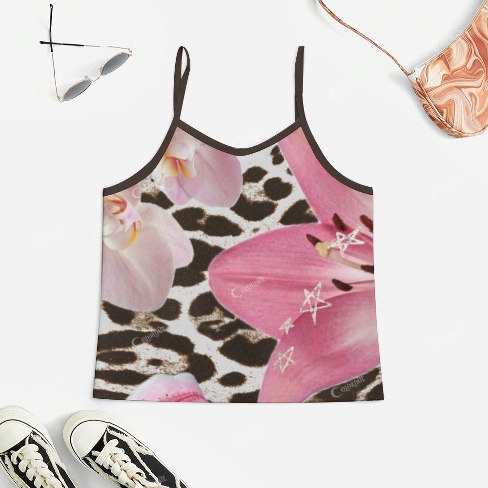 Leopard Print Flower Print Pajama Set