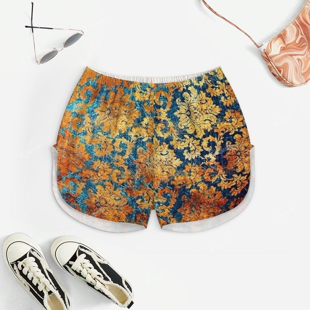 Abstract Classic Gold Flower Print Pajama Set