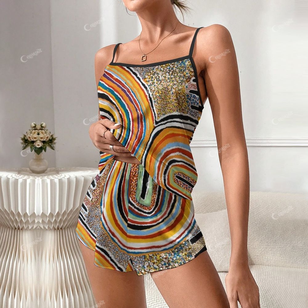 Rainbow Circles Print Pajama Set