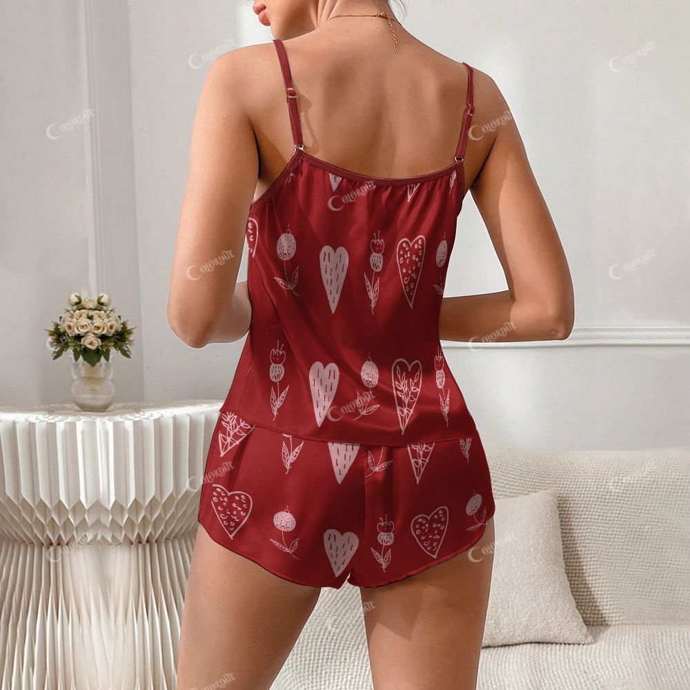 Vintage Love Flower Print Pajama Set