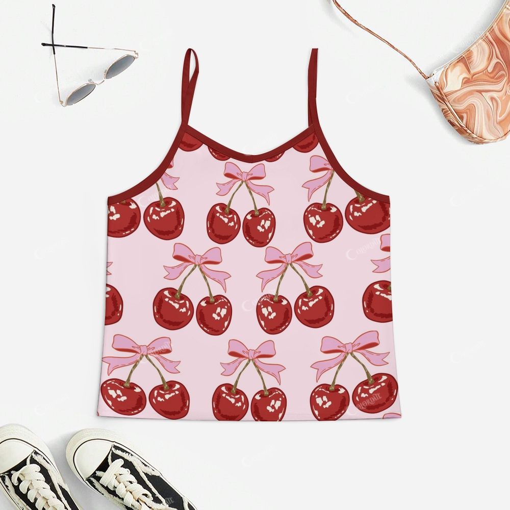 Cherry Bow Print Pajama Set