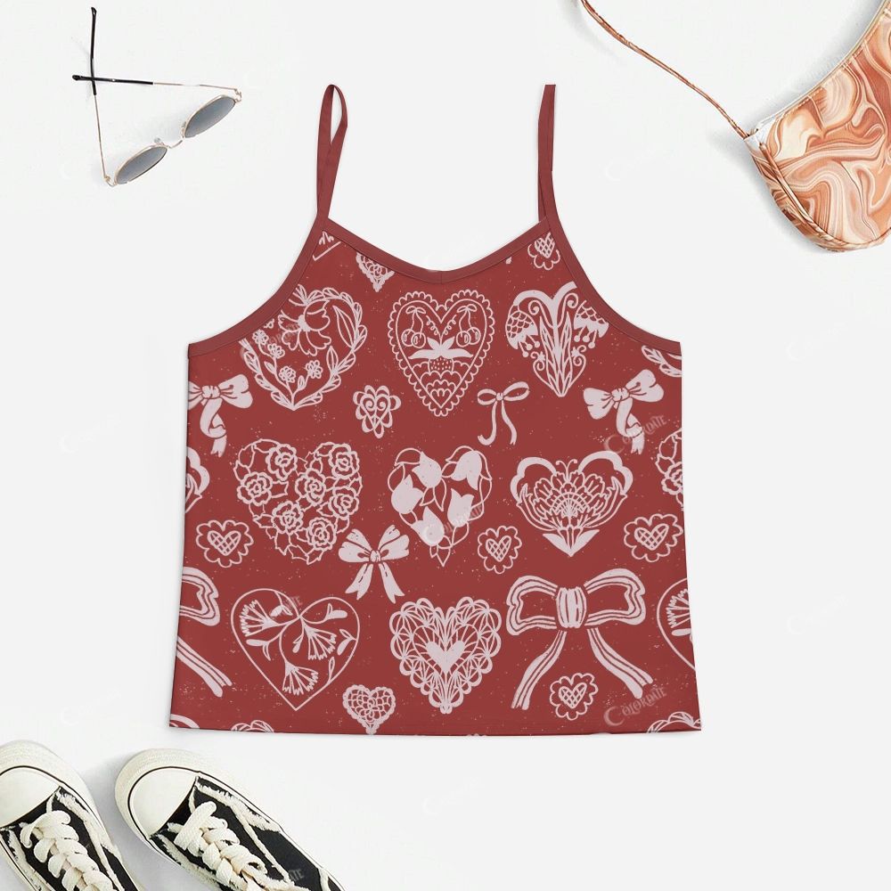 Love Bow Flower Print Pajama Set