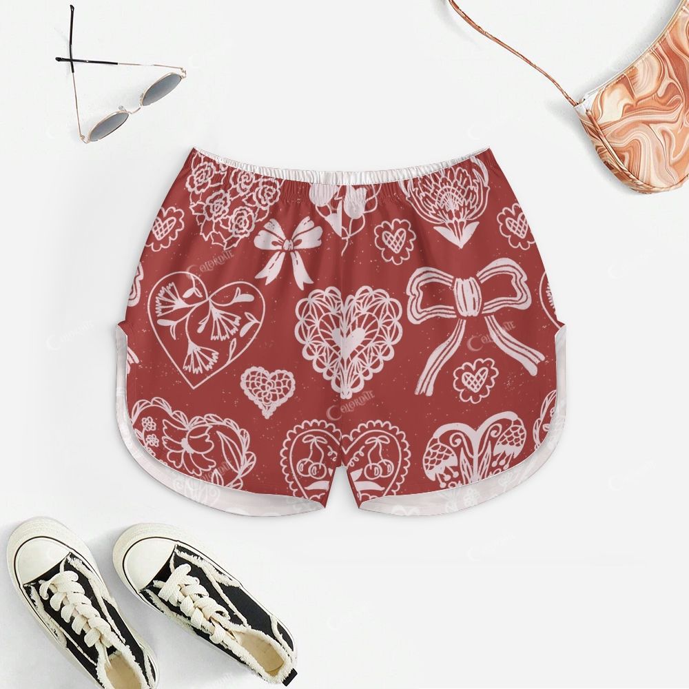 Love Bow Flower Print Pajama Set