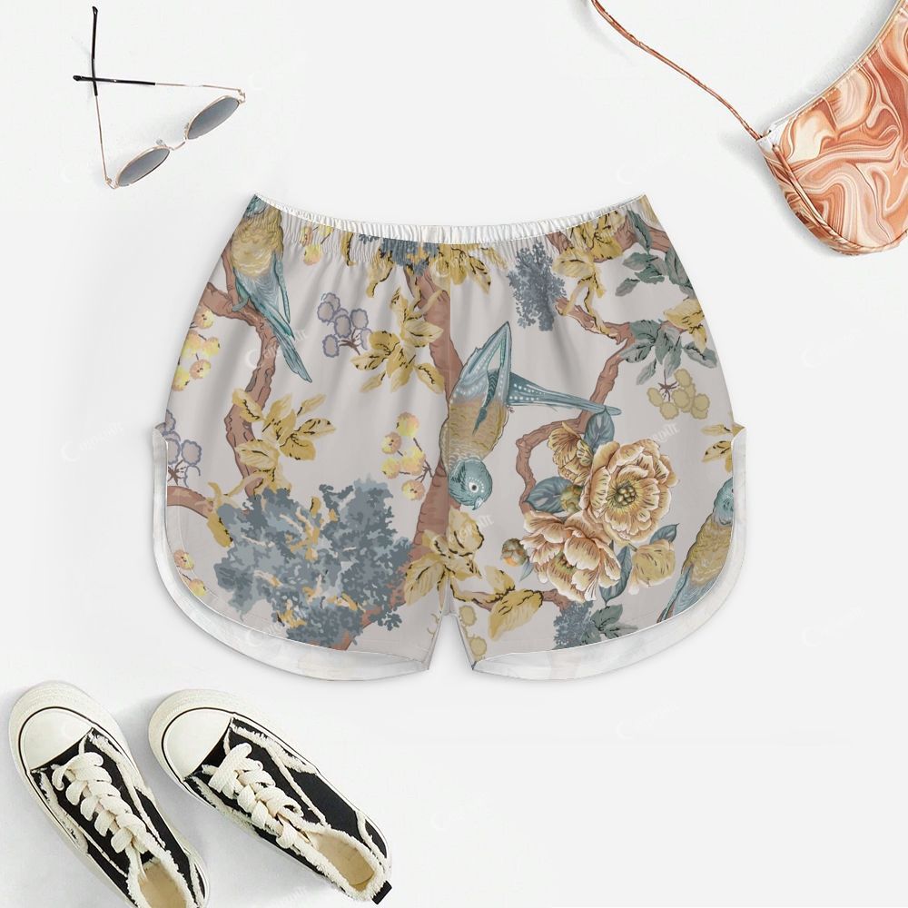 Vintage Bird And Tree Print Pajama Set