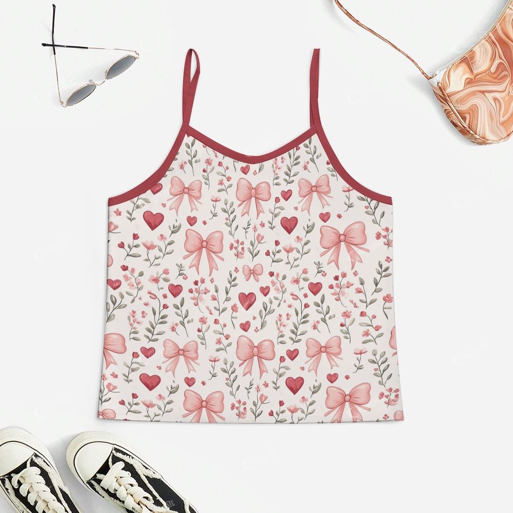 Bow Heart Floal Print Pajama Set