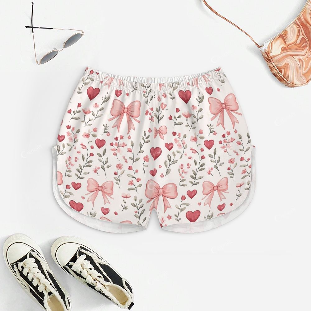 Bow Heart Floal Print Pajama Set