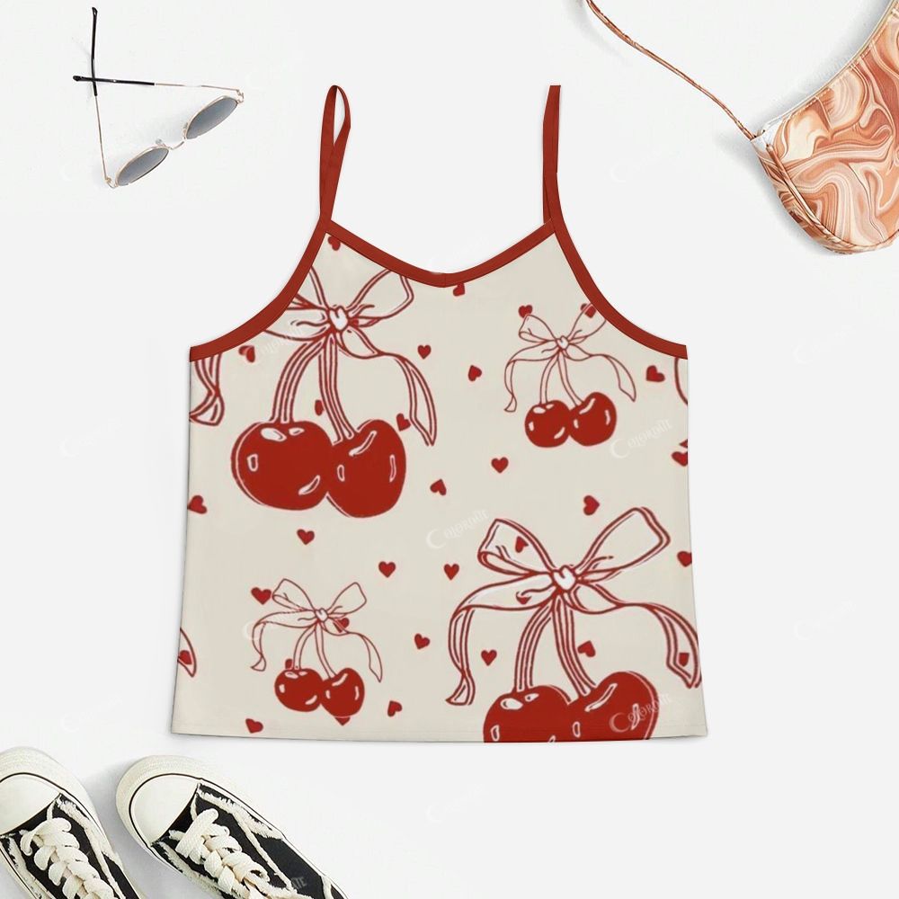 Bow Cherry Print Pajama Set