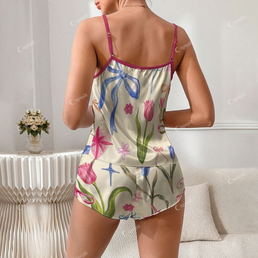 Tulip Bow Print Pajama Set
