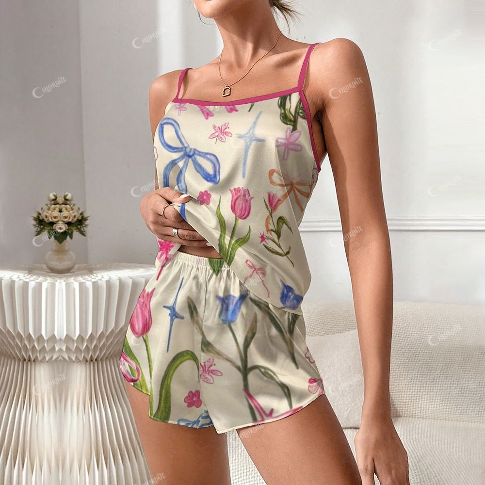 Tulip Bow Print Pajama Set