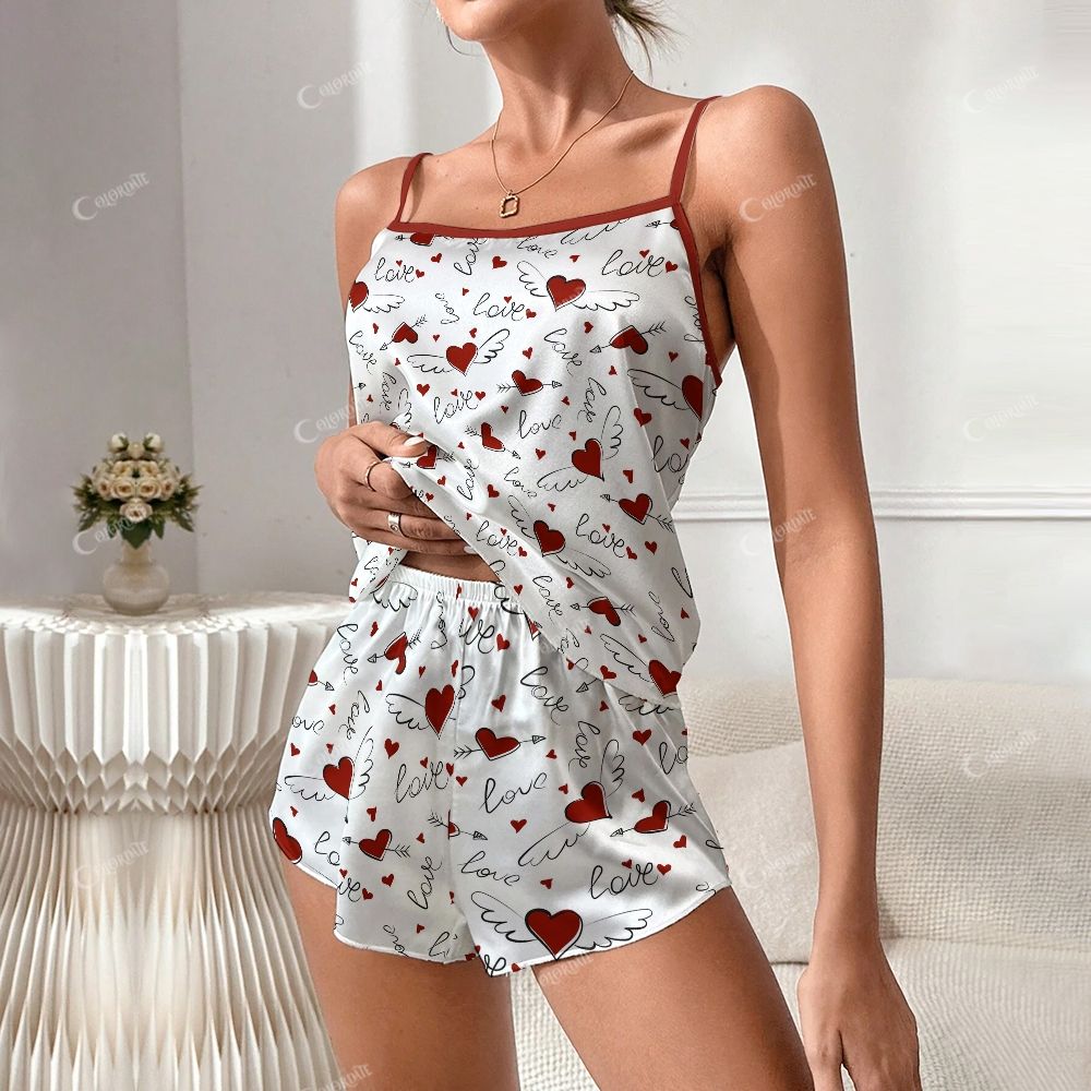 Love Wings Print Pajama Set