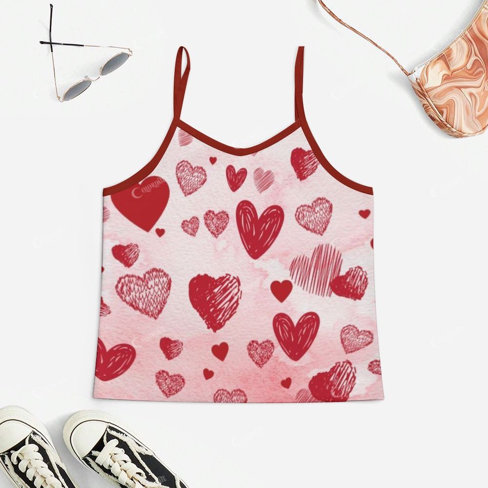 Gradient Love Print Pajama Set