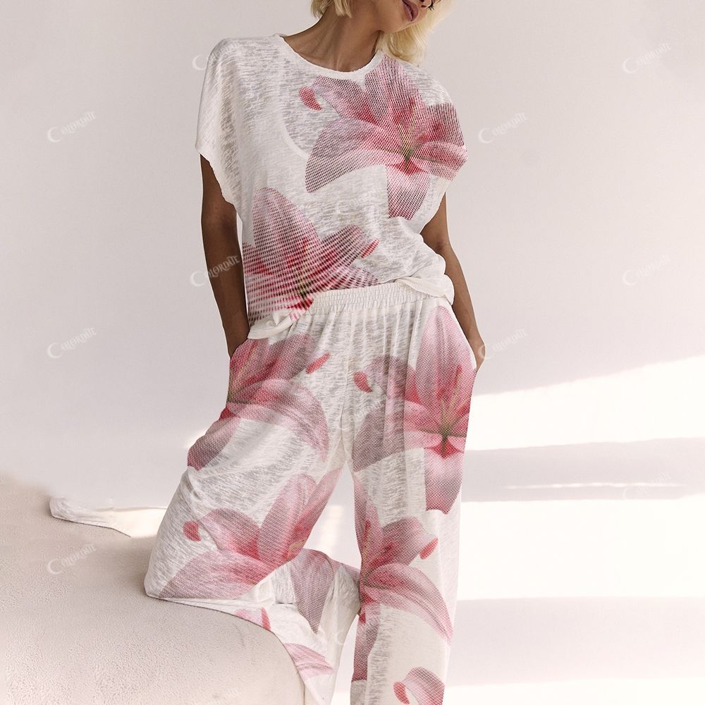 Colordate Flower Print Ladies Lounge Suit