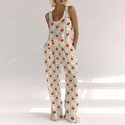 Colordate Women's Tomato Print Vest and Pants Set