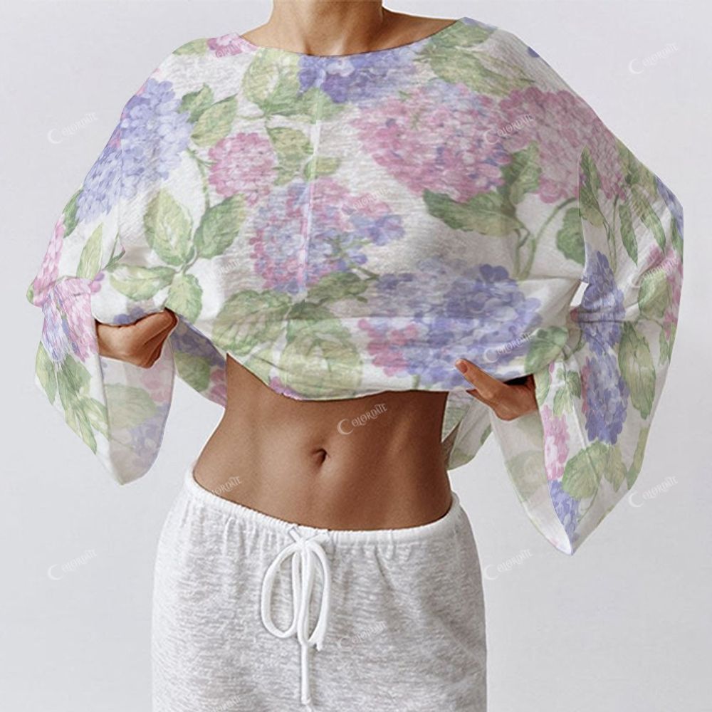 Women's Colorful Flowers Long Sleeve Cotton Homewear Set