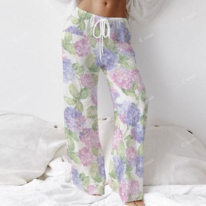 Women's Colorful Flowers Long Sleeve Cotton Homewear Set