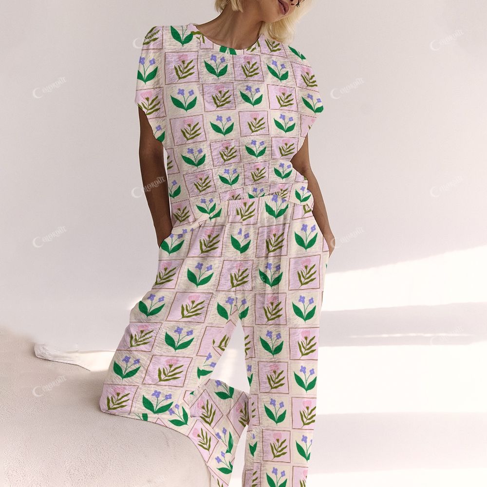 Colordate Flower Print Ladies  Lounge Suit