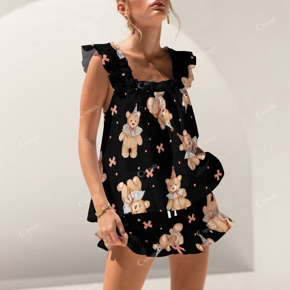 Teddy Twilight Short Black Magic Bear Tank Top Shorts Pajama Set