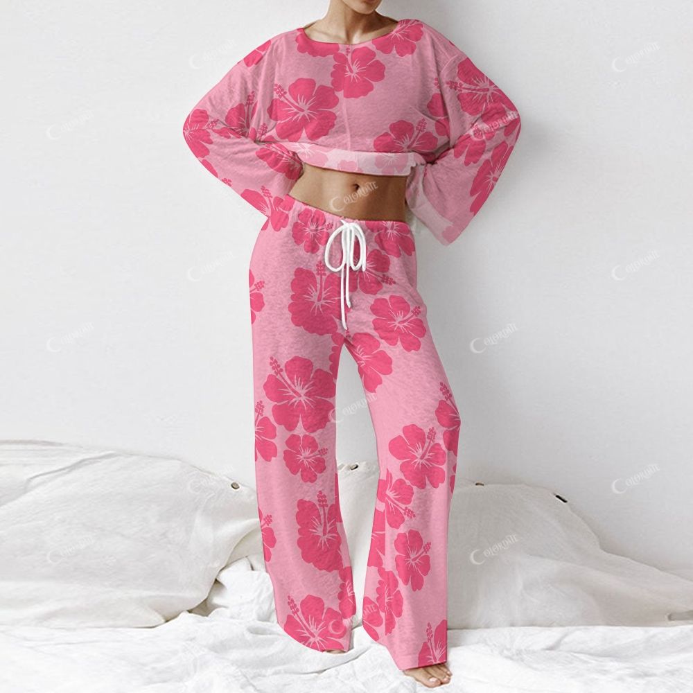 Blossom Canvas Women's Passionate Pink Long Sleeve Cotton Homewear Set
