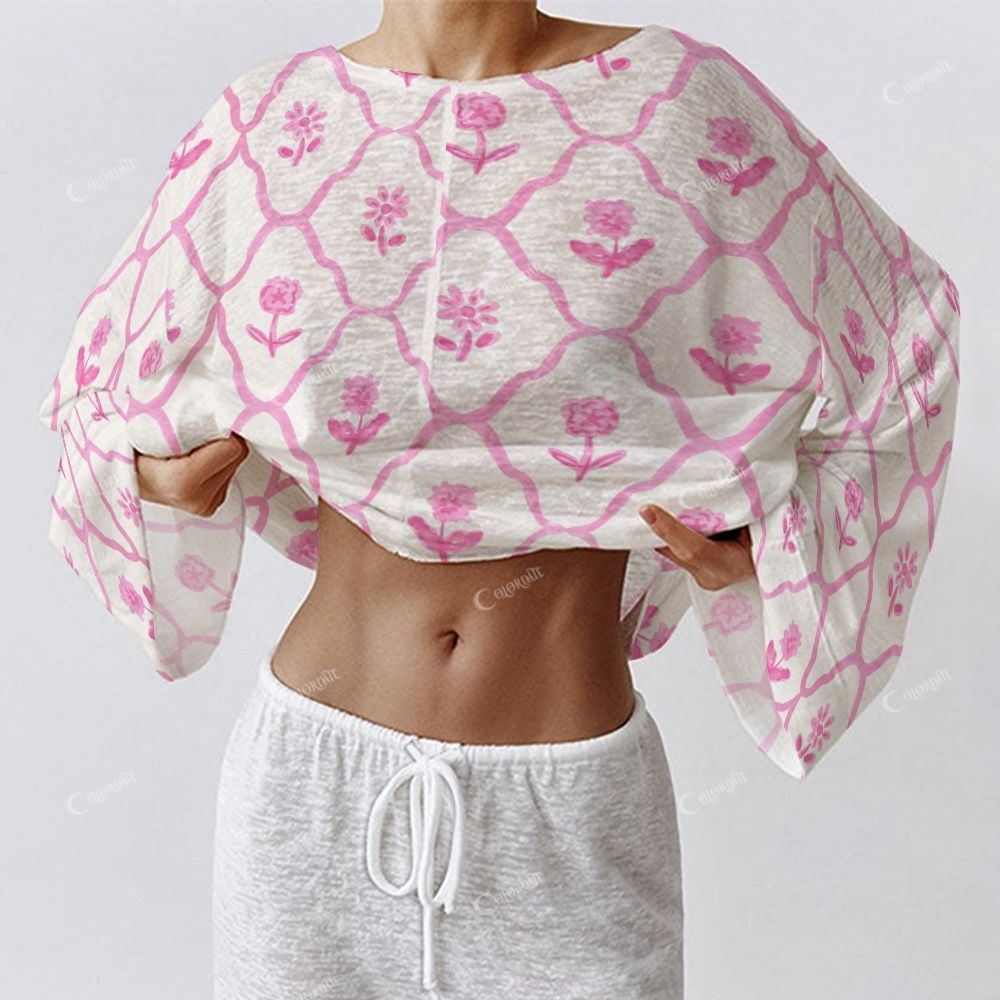 Enchanted Florals Women's Fashion Sweet Flowers Long Sleeve Cotton Homewear Set
