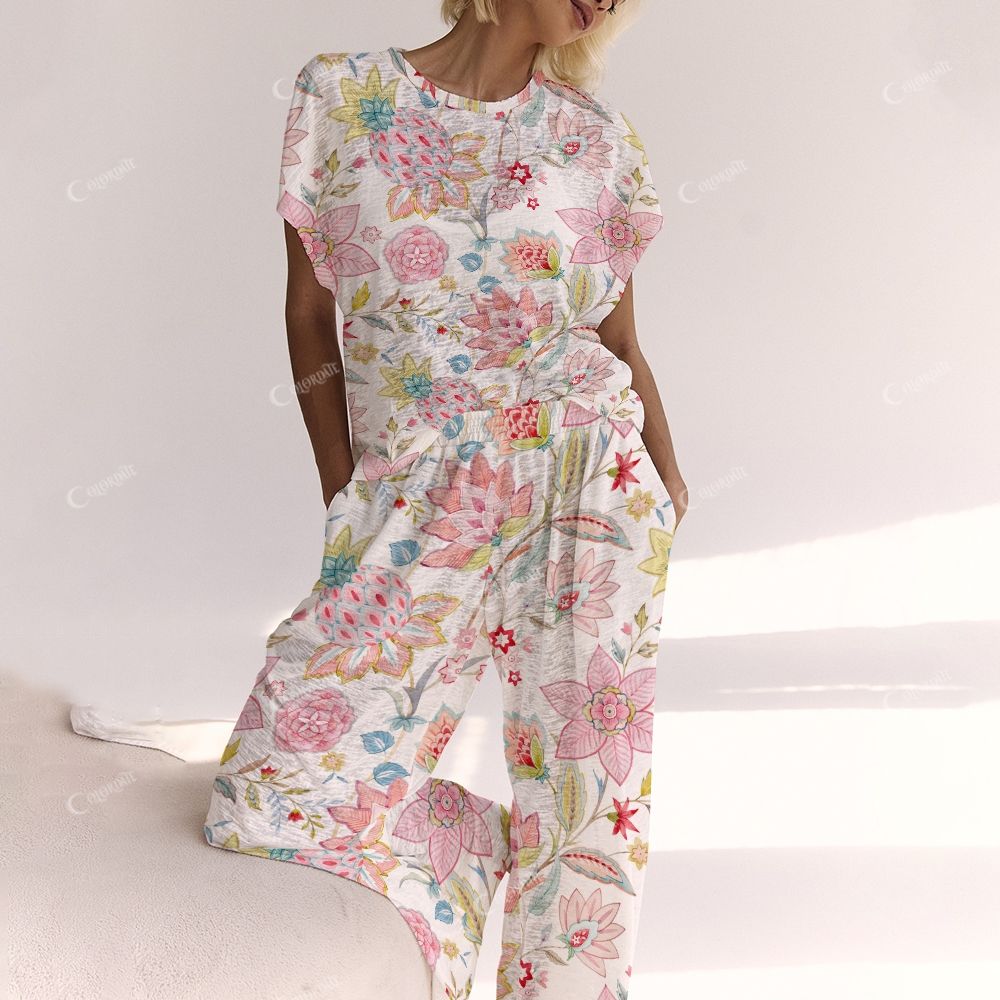 Colordate Flower Print Ladies  Lounge Suit