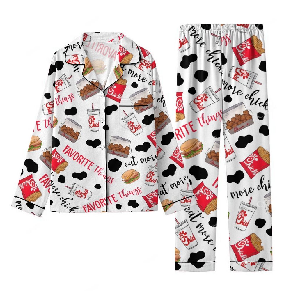 Colordate Women's Chicken Fast Food Print Home Long Sleeve Suit