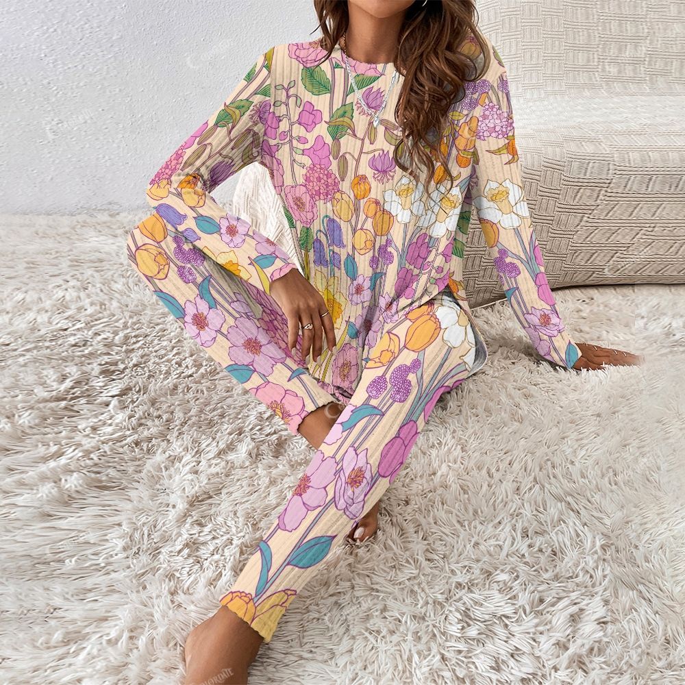 Colordate Prism Posy Women's Colorful Floral Print Long Sleeve Suit
