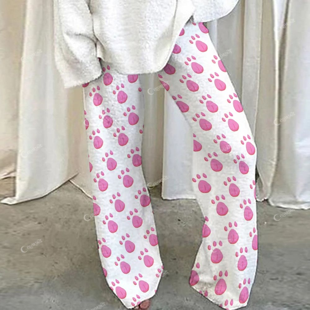Colordate Cat Print Loungewear Set For Women