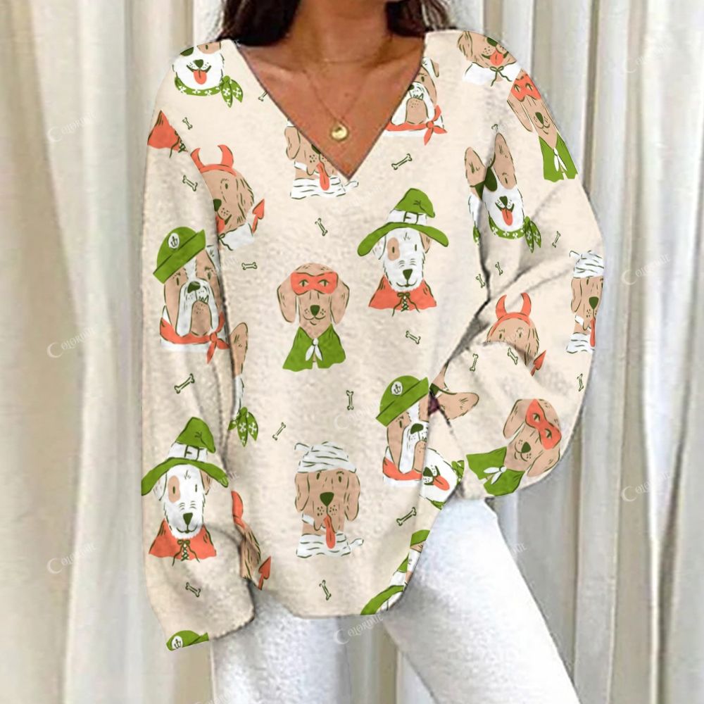 Colordate Dog Print Loungewear Set For Women