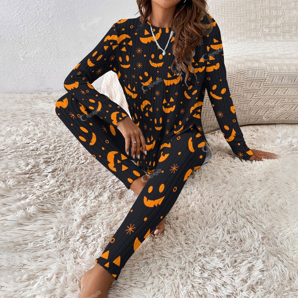 Colordate Women's Halloween Print Long Sleeve Suit