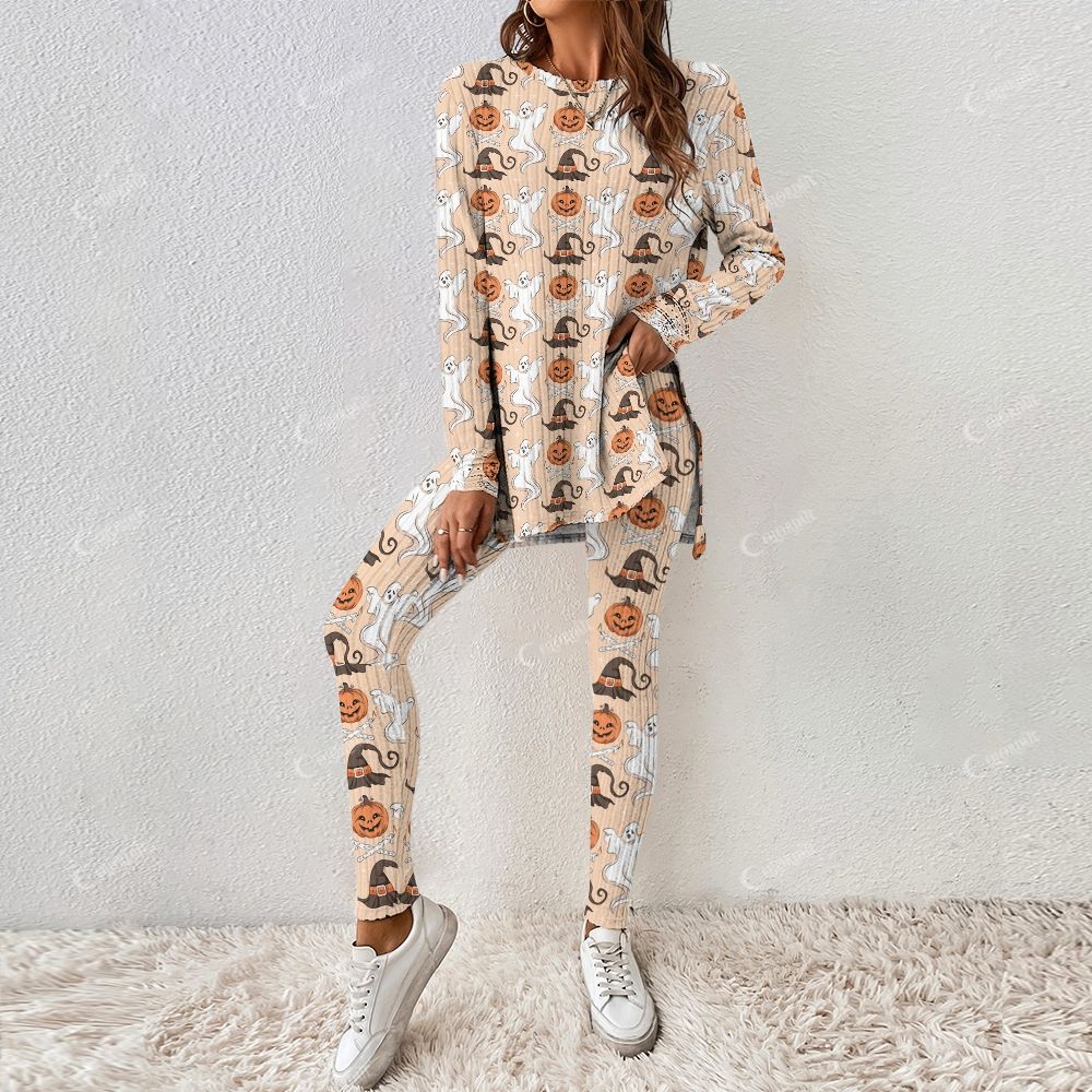 Colordate Women's Halloween Print Long Sleeve Suit
