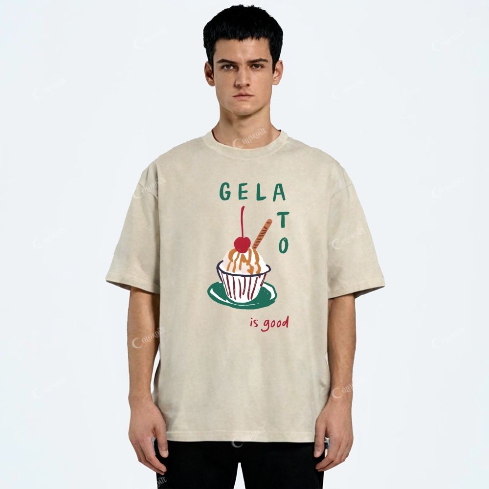 Unisex Printed Washed Tee 