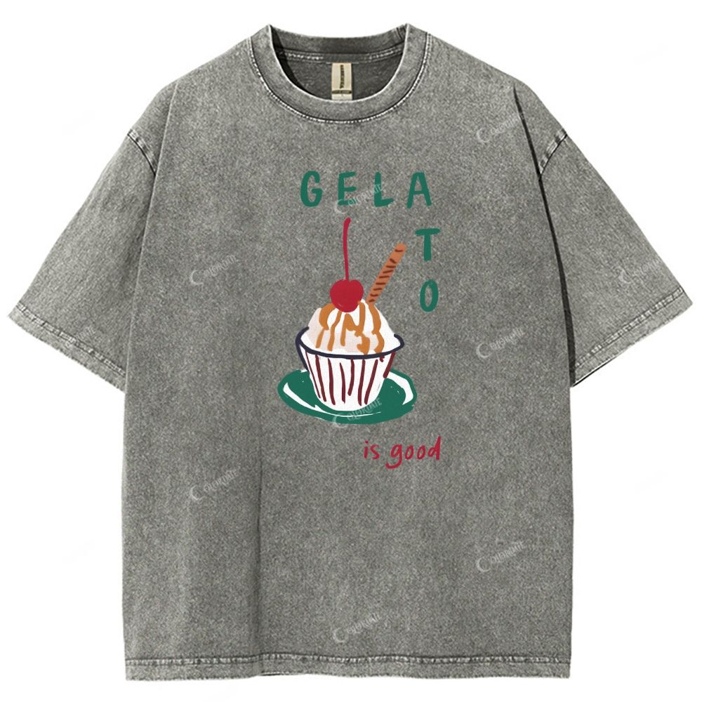 Unisex Printed Washed Tee 