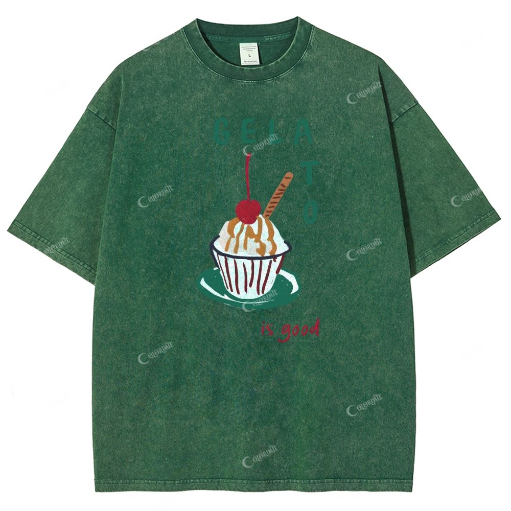 Unisex Printed Washed Tee 