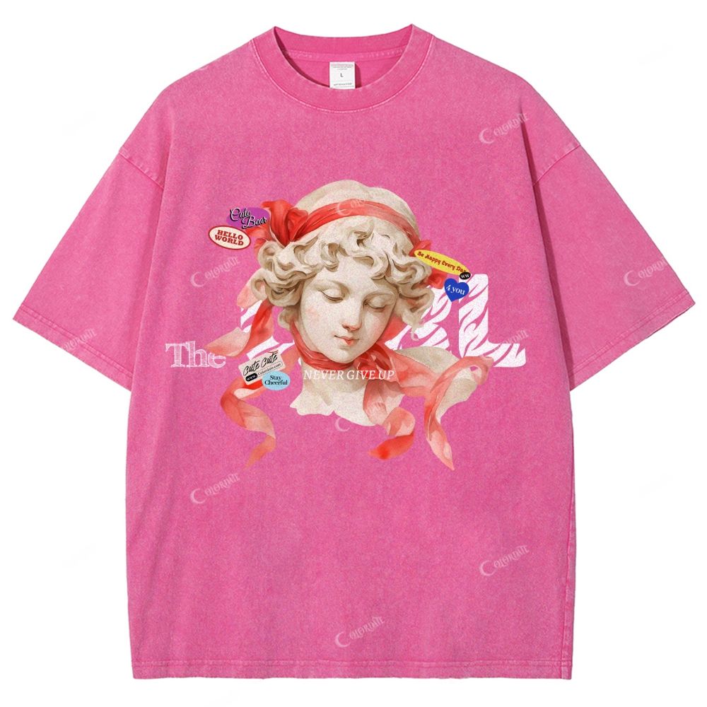 Colordate Unisex Sculpture Printed Washed Tee