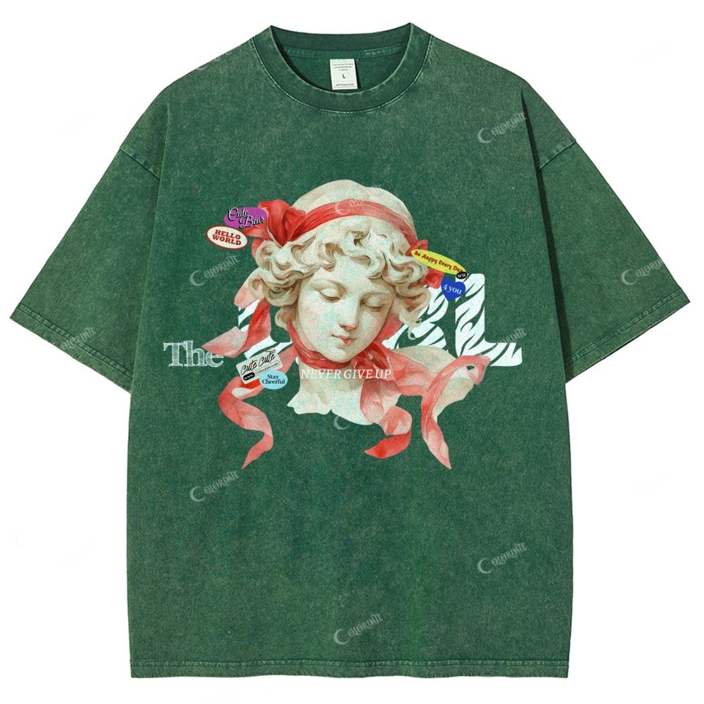 Colordate Unisex Sculpture Printed Washed Tee