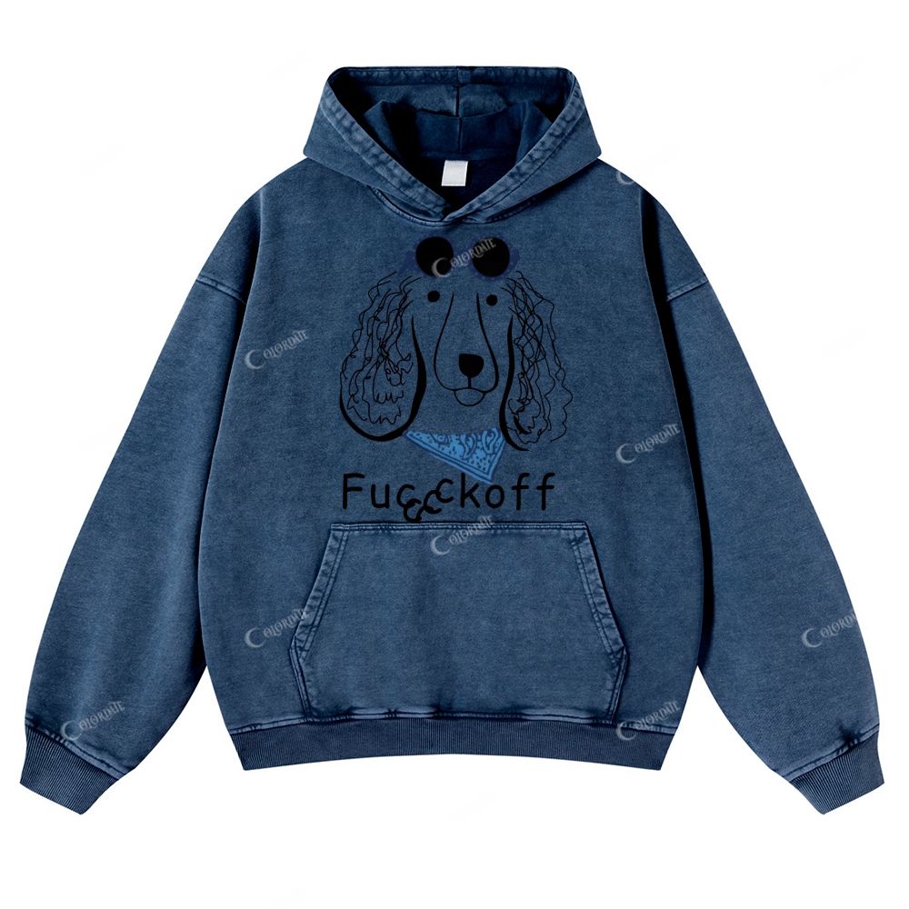 Casual Fashion Puppy Washed Hoodie
