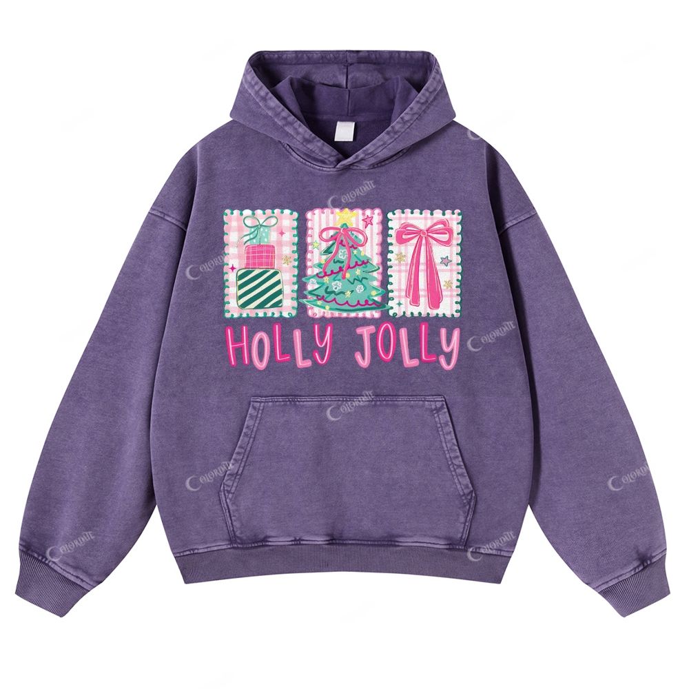 Casual HollyJolly Washed Hoodie