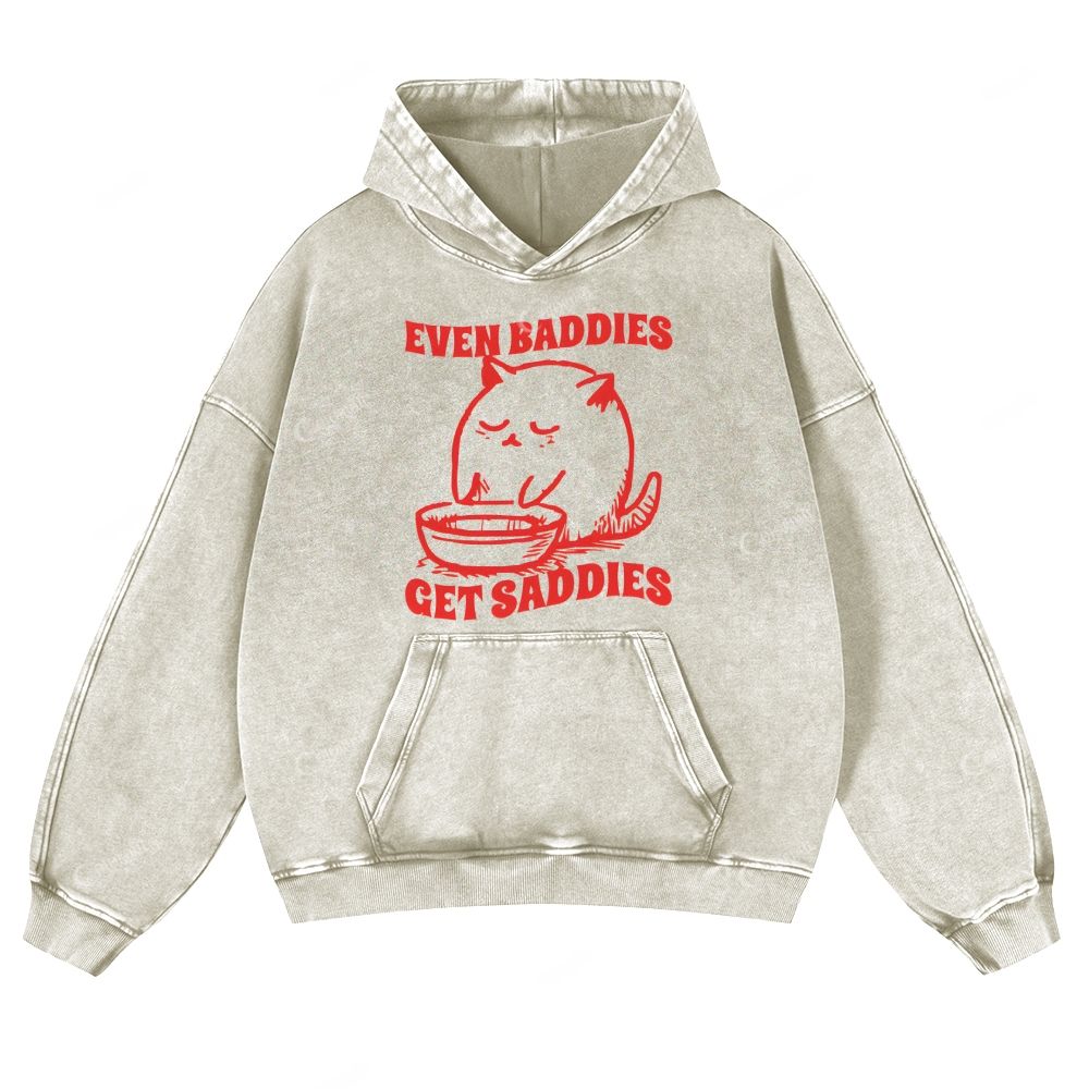 Colordate Cute Pattern Print Casual Washed Hoodie