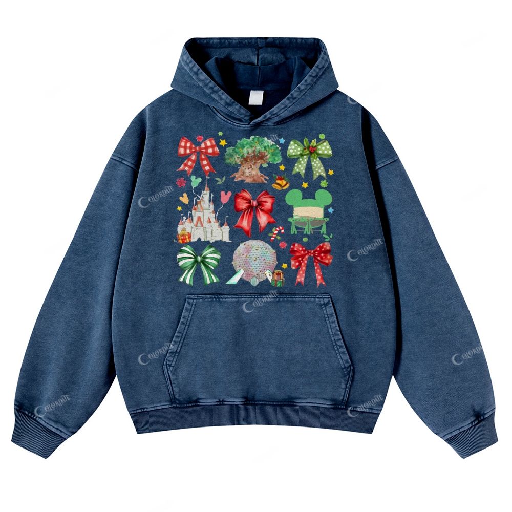 Casual  Fairytale Christmas Washed Hoodie
