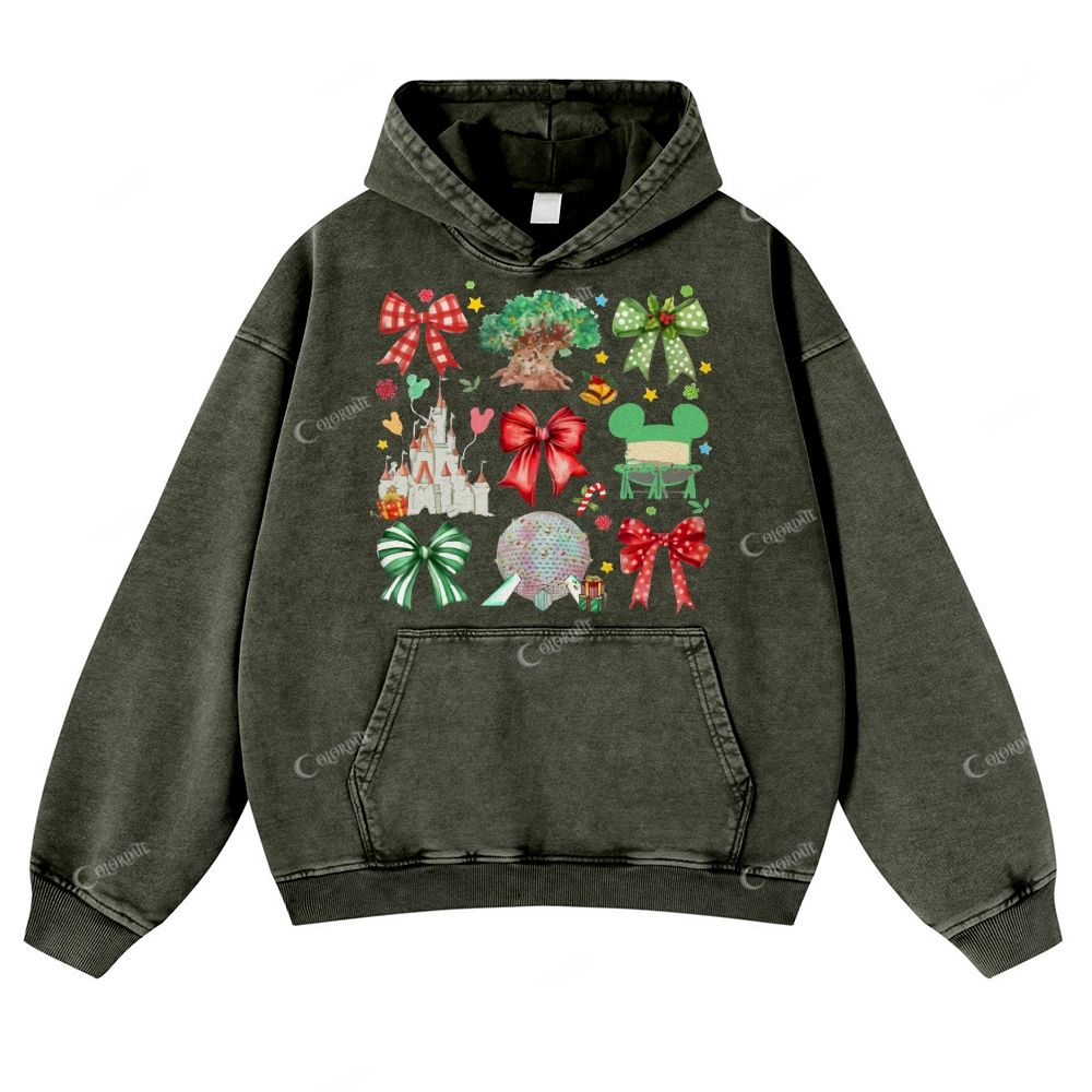 Casual  Fairytale Christmas Washed Hoodie