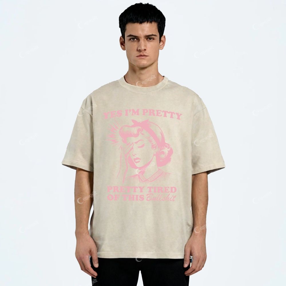 Colordate Unisex Girl Printed Washed Tee
