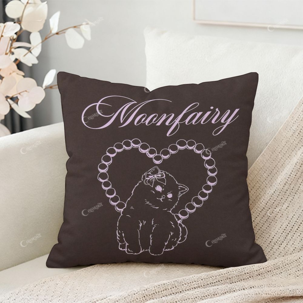Purple Floral Grid Printed Throw Pillow