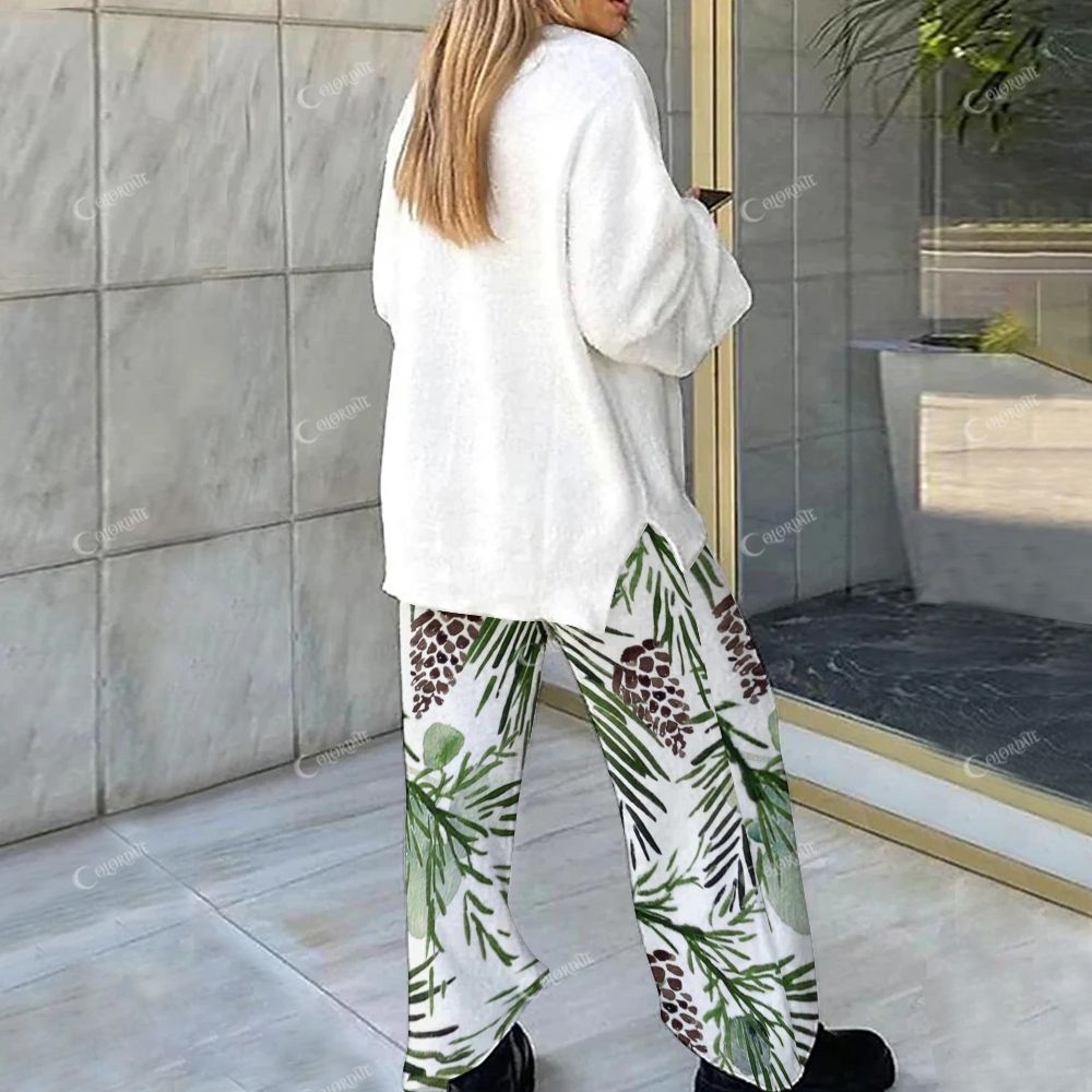 Christmas Tree Pattern Loungewear Set For Women