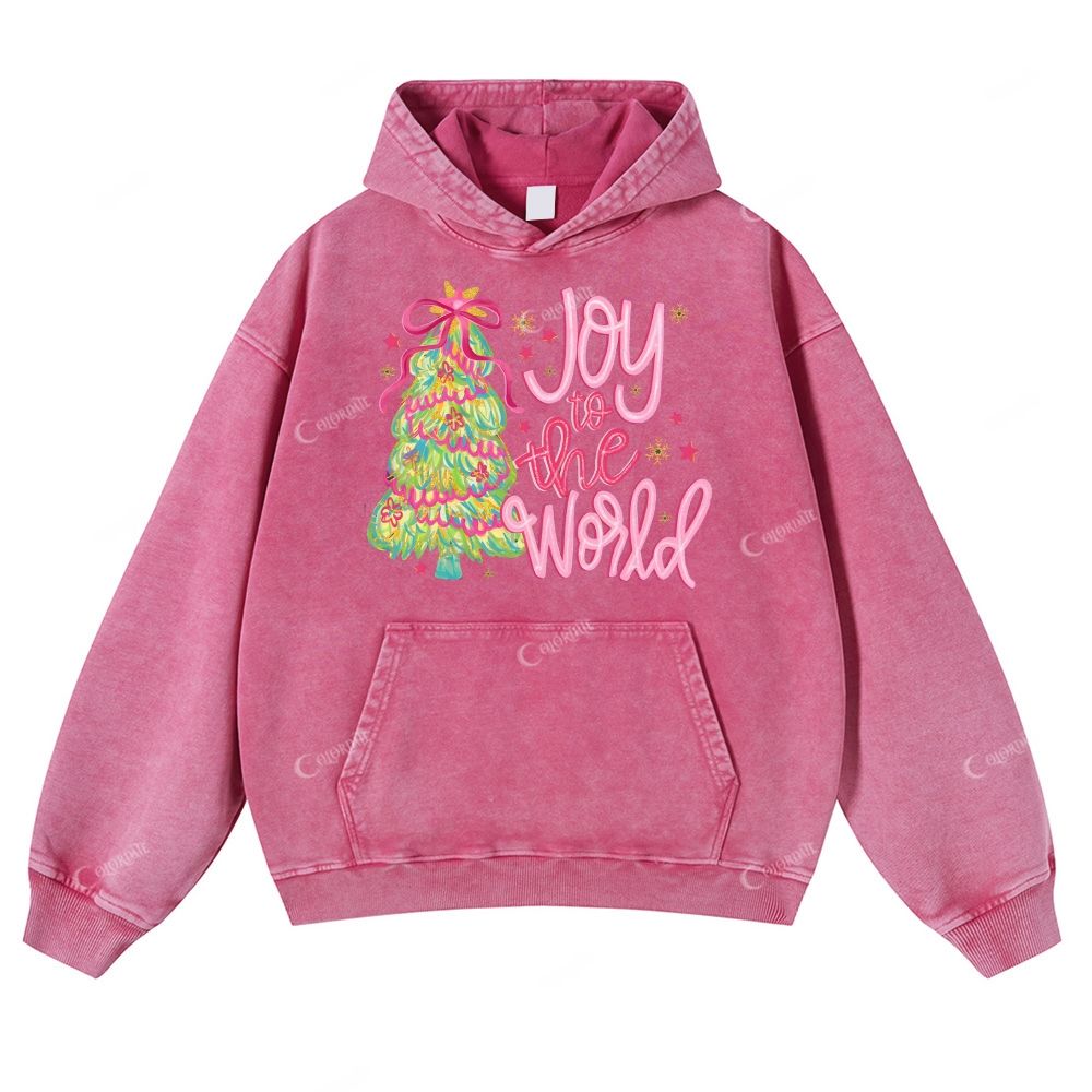 Casual Joy To The World Washed Hoodie