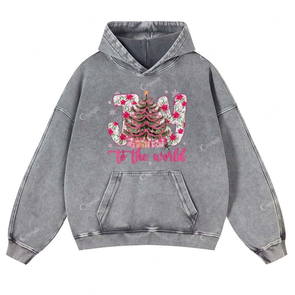Casual Joy To The World Washed Hoodie