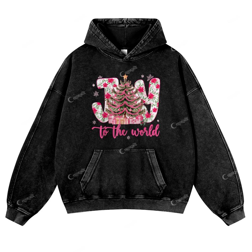 Casual Joy To The World Washed Hoodie