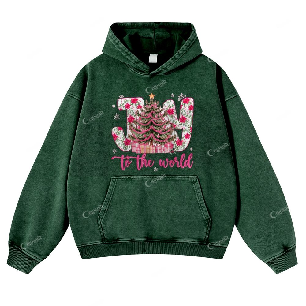 Casual Joy To The World Washed Hoodie