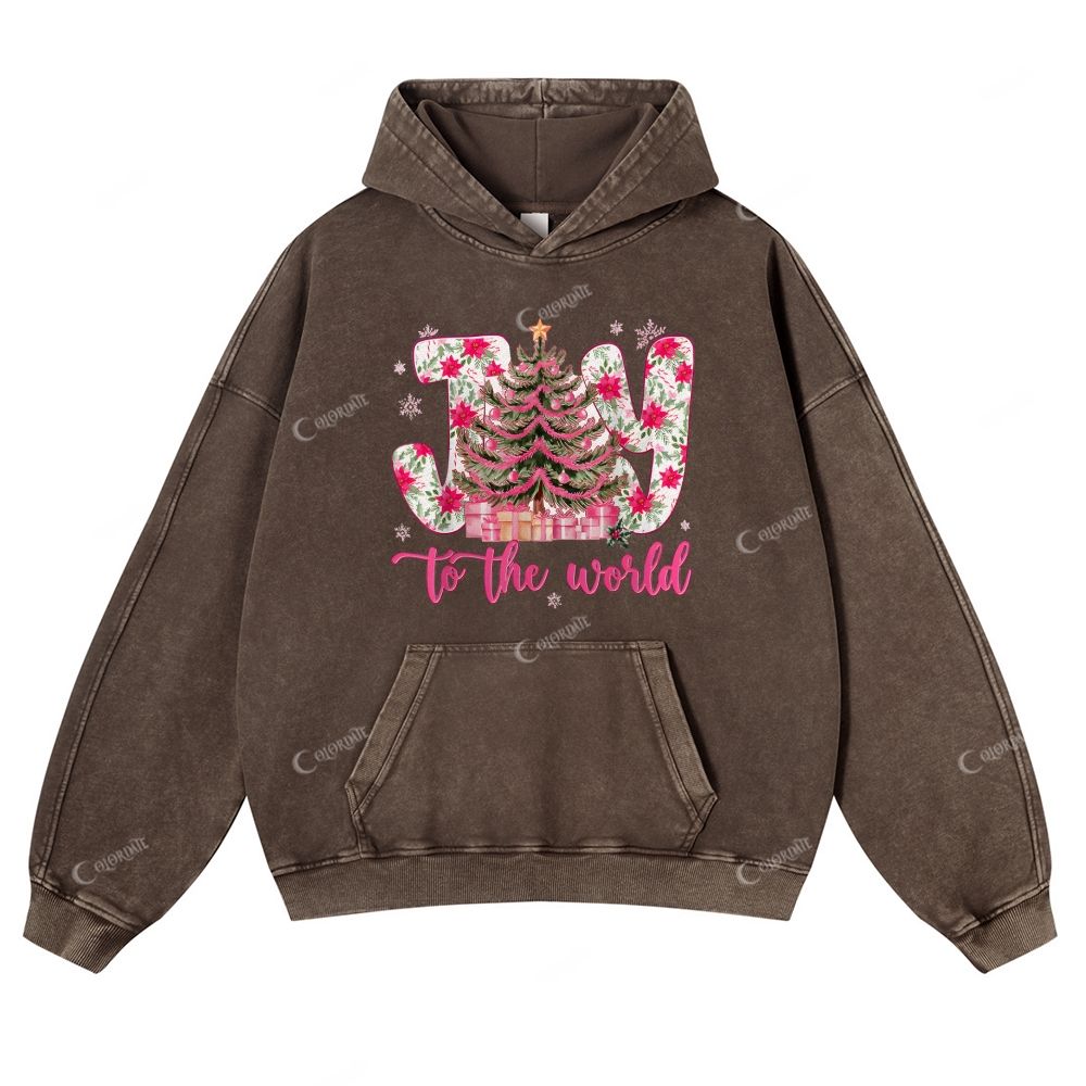 Casual Joy To The World Washed Hoodie