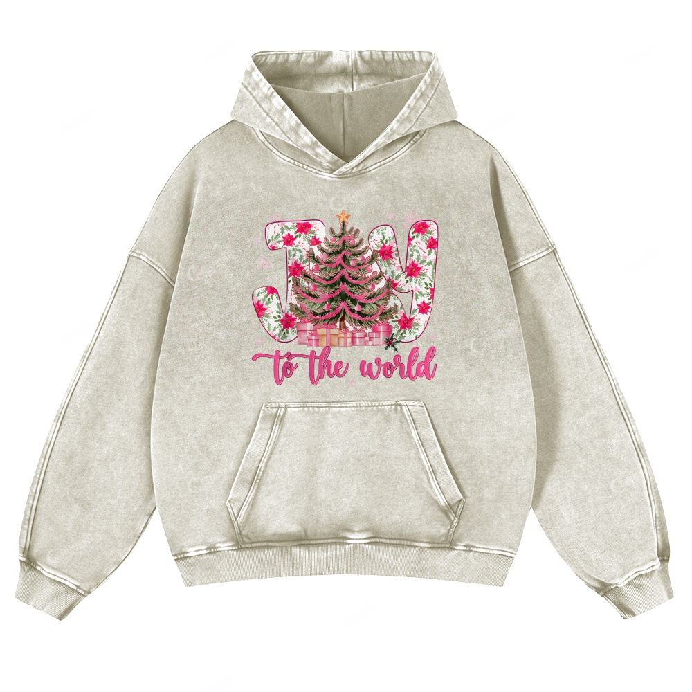 Casual Joy To The World Washed Hoodie