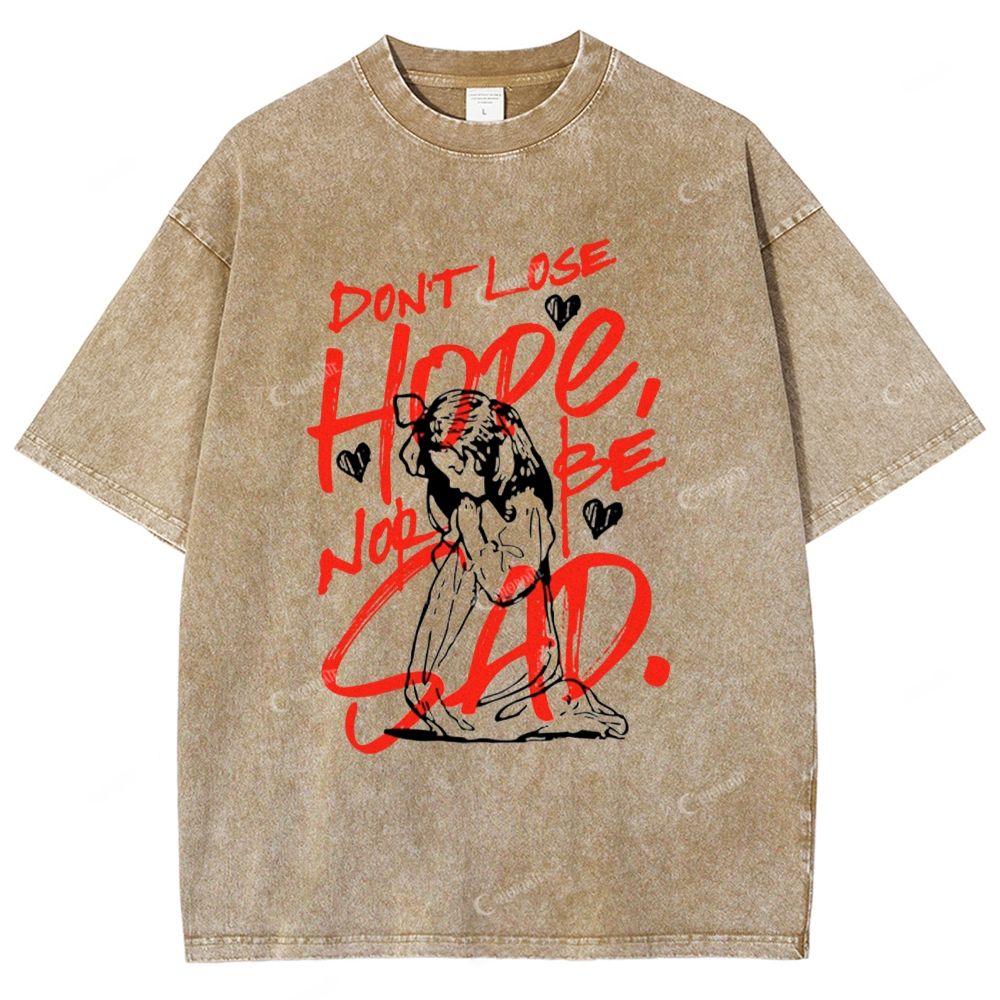 Unisex Letter Printed Washed Tee